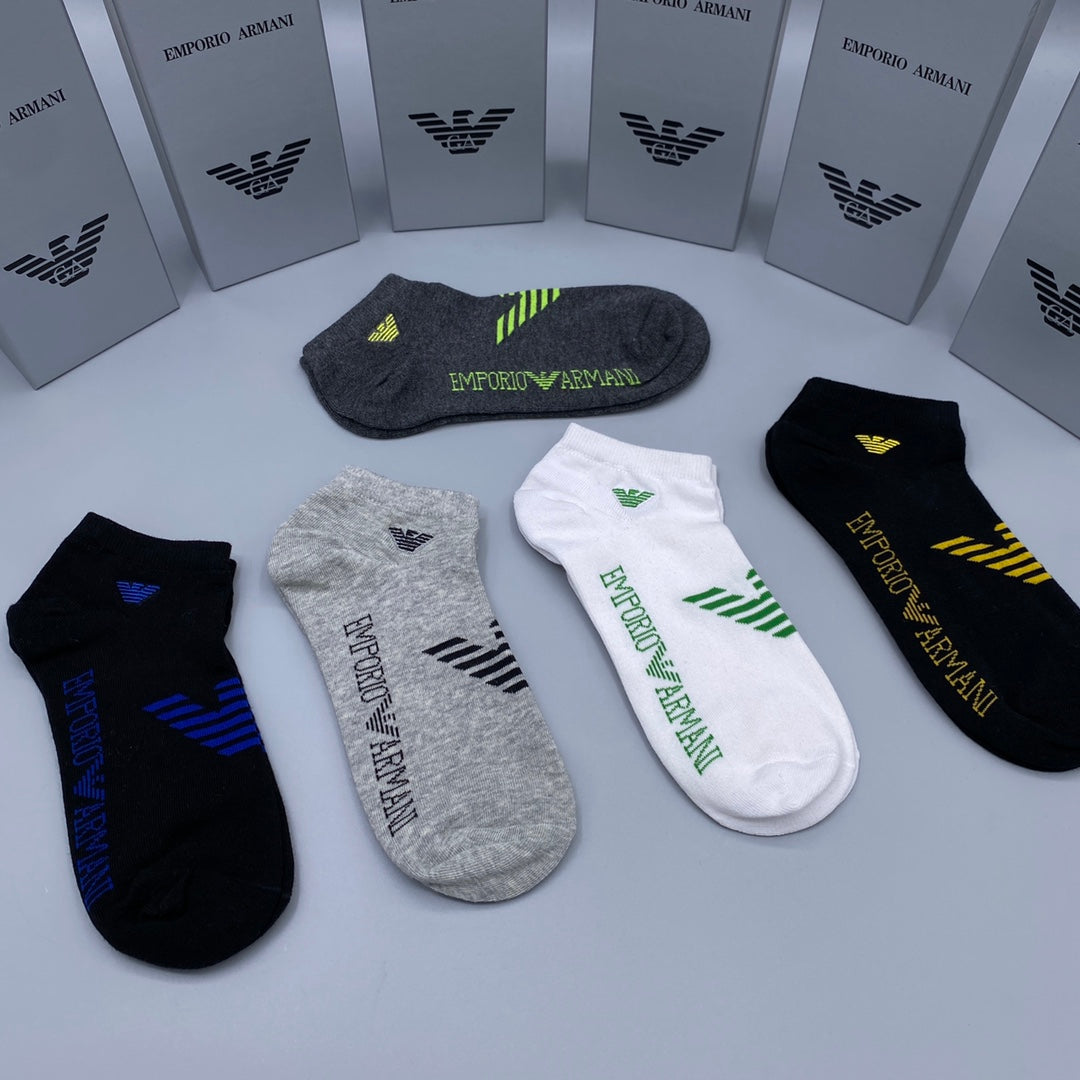 Emporio Armani Breathable Short Socks – 5-Pair Pack