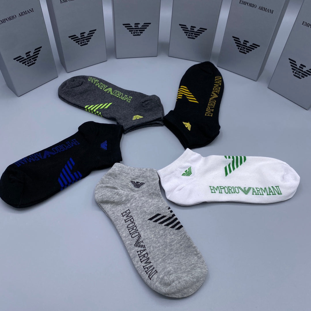 Emporio Armani Breathable Short Socks – 5-Pair Pack