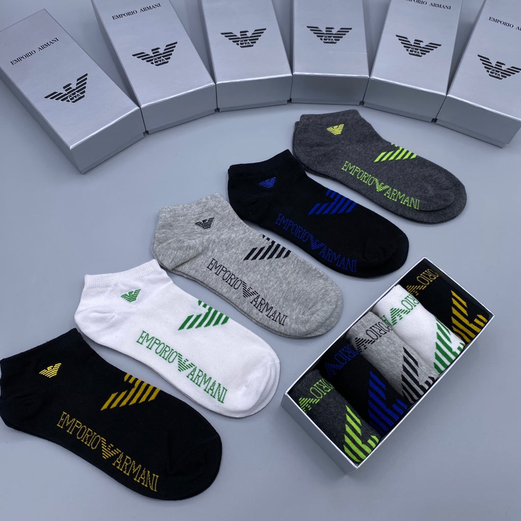 Emporio Armani Breathable Short Socks – 5-Pair Pack