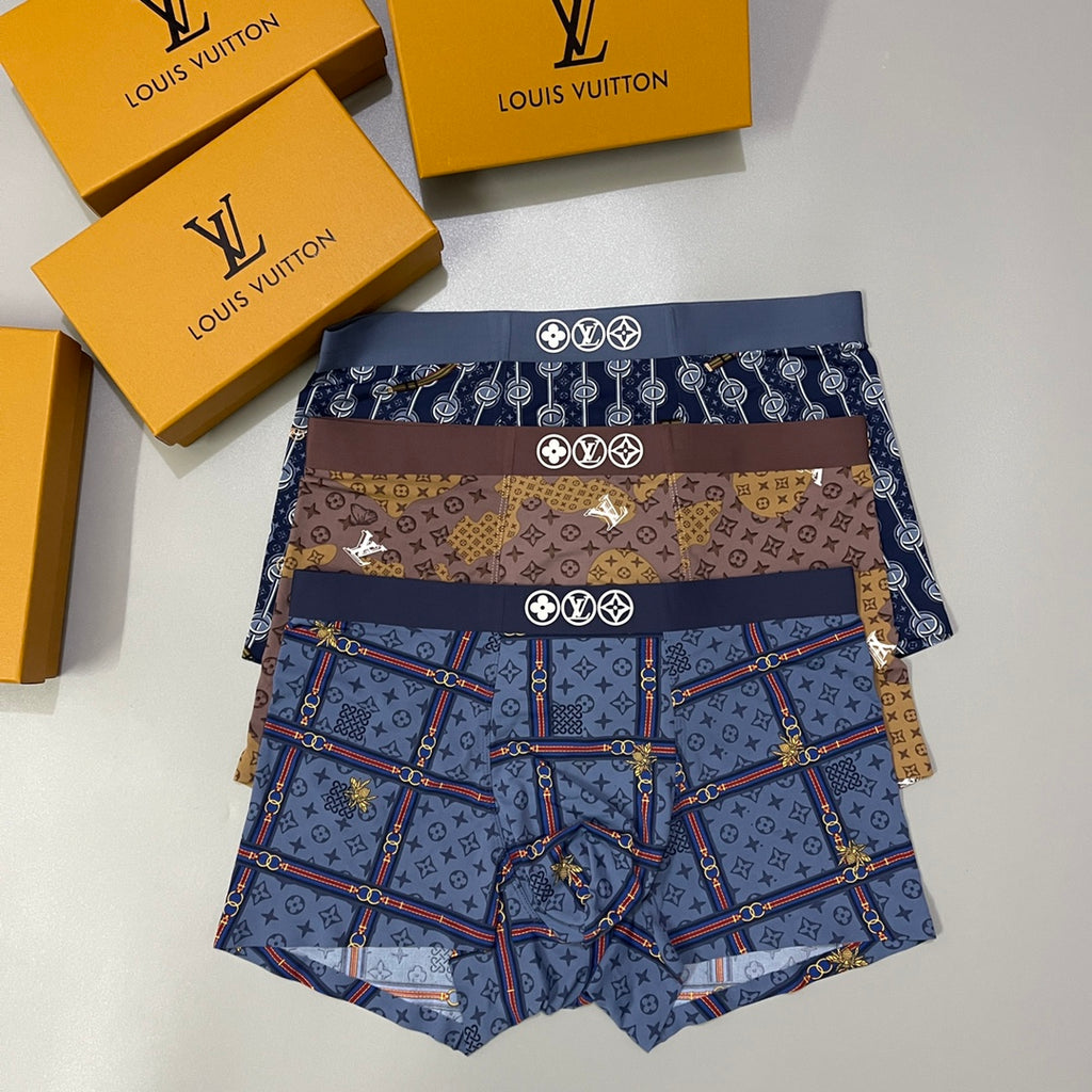 Louis Vuitton Nylon Blend Men's Boxer Briefs - 3-Piece Box