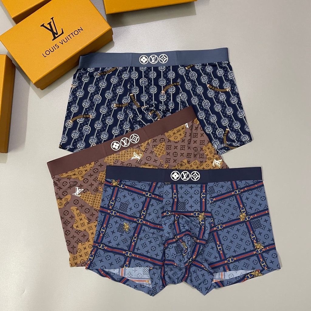Louis Vuitton Nylon Blend Men's Boxer Briefs - 3-Piece Box