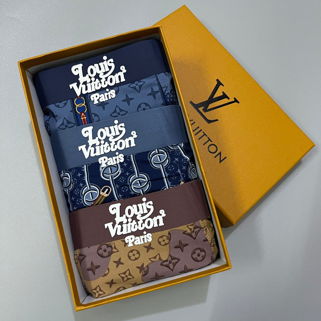 Louis Vuitton All-Over Motifs Men's Boxer Briefs - 3-Piece Box