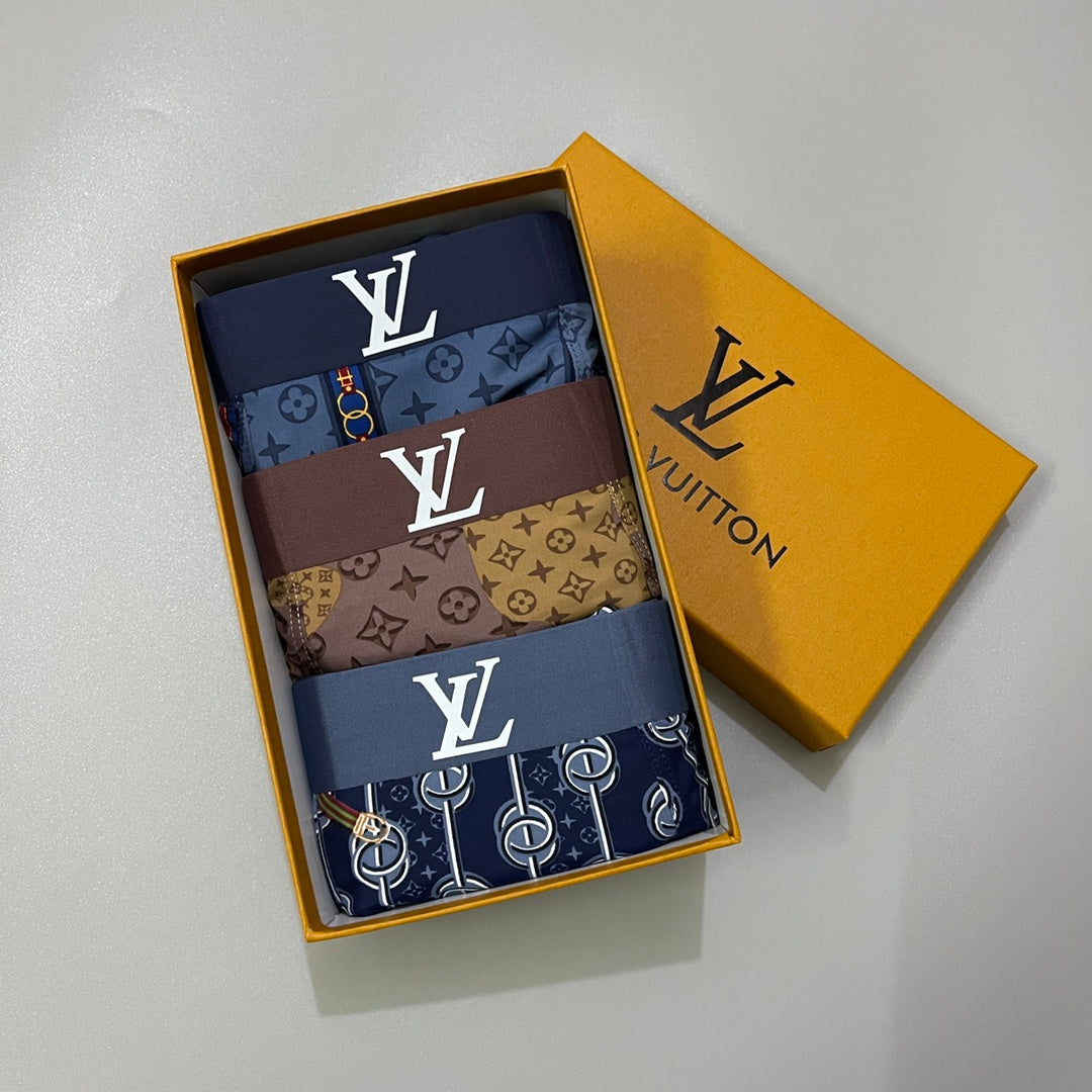 Louis Vuitton All-Over Motifs Men's Boxer Briefs - 3-Piece Box