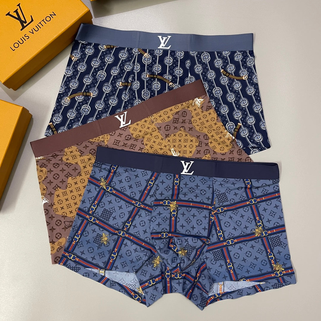 Louis Vuitton All-Over Motifs Men's Boxer Briefs - 3-Piece Box