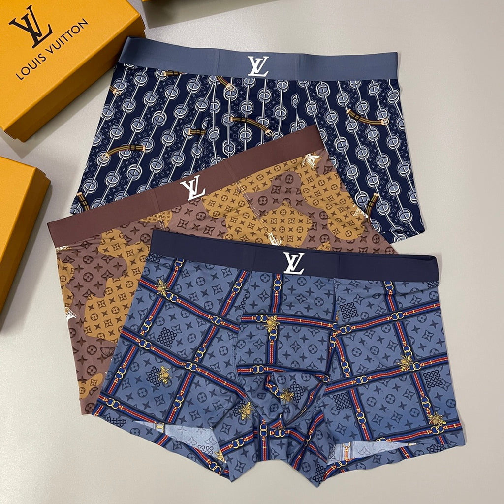 Louis Vuitton Nylon Blend Men's Boxer Briefs - 3-Piece Box
