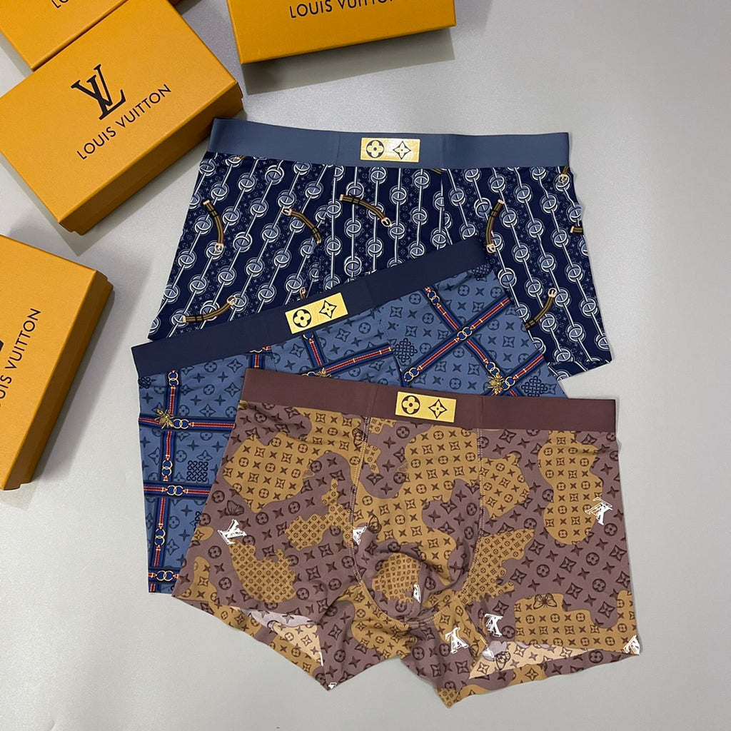 Louis Vuitton Nylon Blend Men's Boxer Briefs - 3-Piece Box