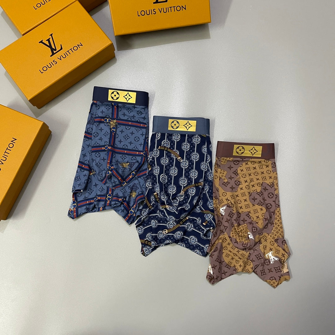 Louis Vuitton Nylon Blend Men's Boxer Briefs - 3-Piece Box