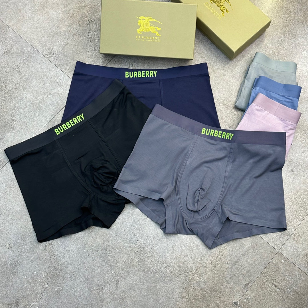 Burberry Bright Contrast Wordmarks Men's Boxer Briefs - 3-Piece Box