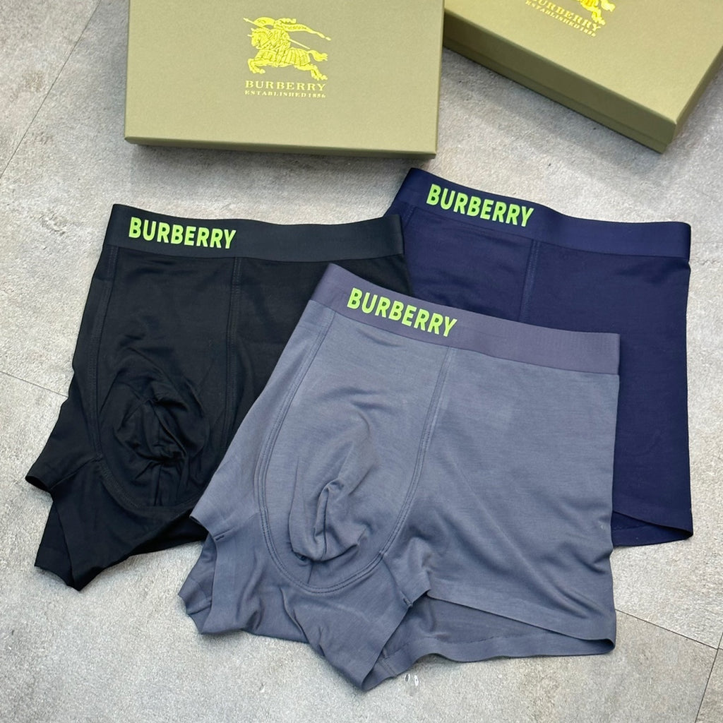 Burberry Bright Contrast Wordmarks Men's Boxer Briefs - 3-Piece Box
