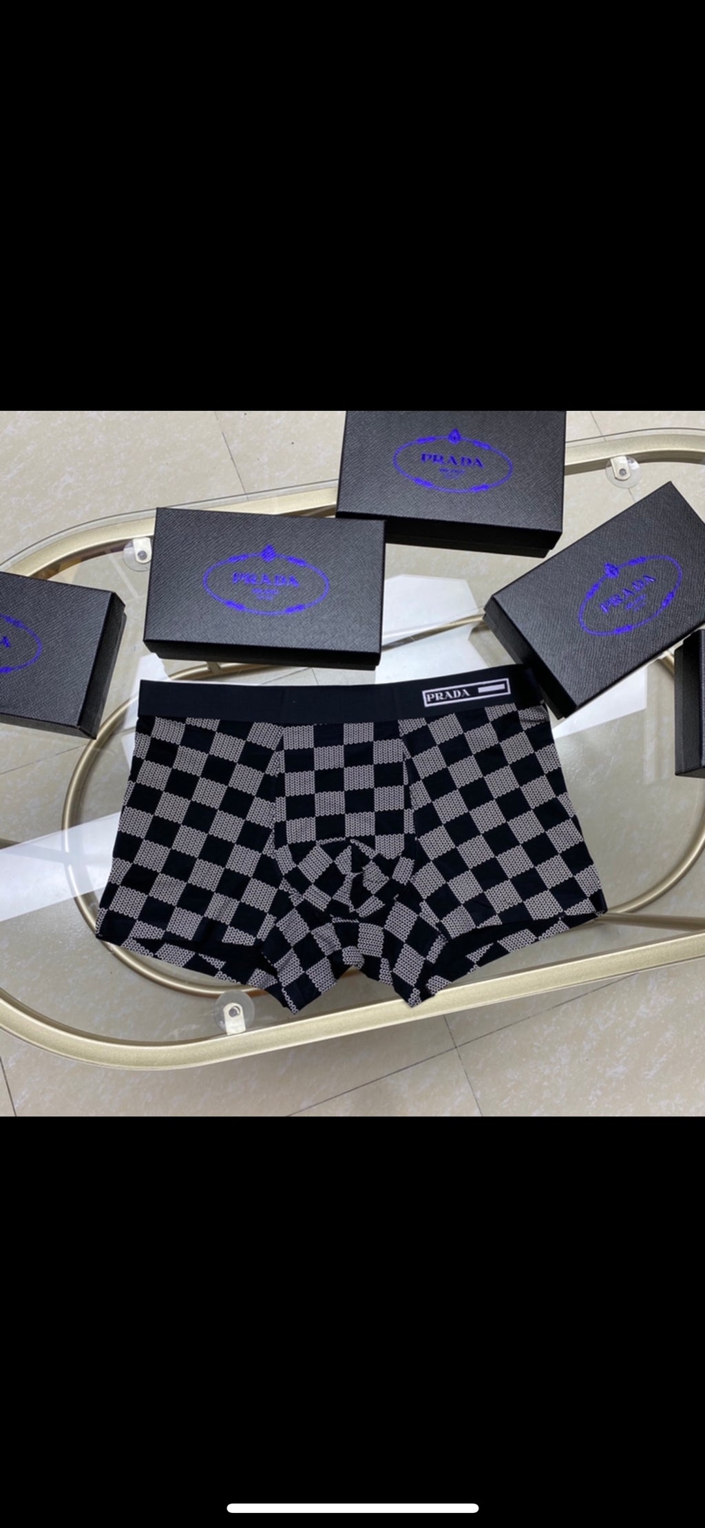 Prada Visible Branded Waistband Or Emblem Details Men's Boxer Briefs - 3-Piece Box