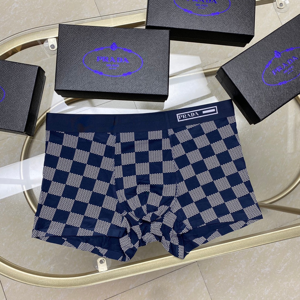 Prada Cotton Clean Logo Waistbands Men's Boxer Briefs - 3-Piece Box