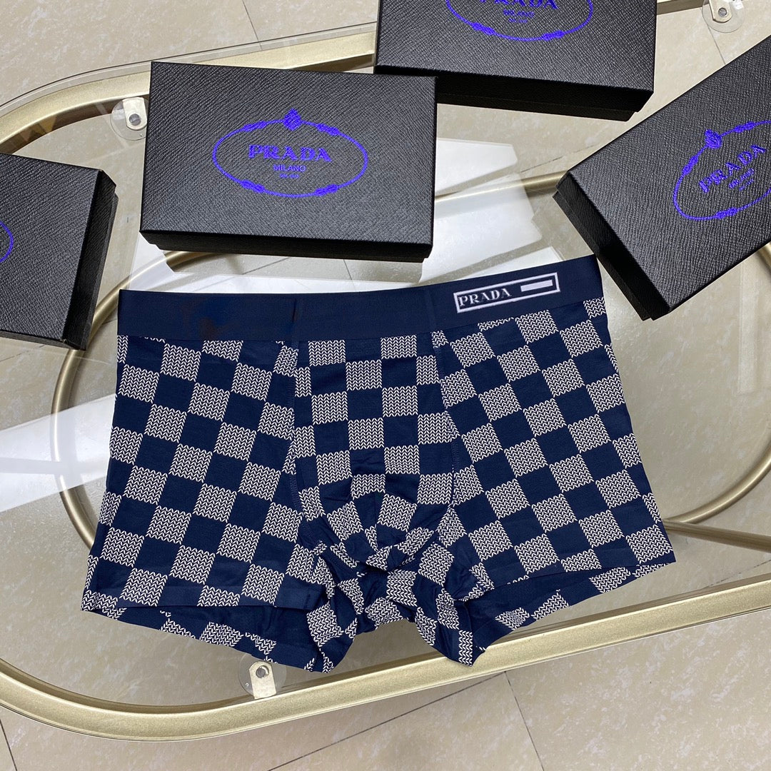 Prada Visible Branded Waistband Or Emblem Details Men's Boxer Briefs - 3-Piece Box