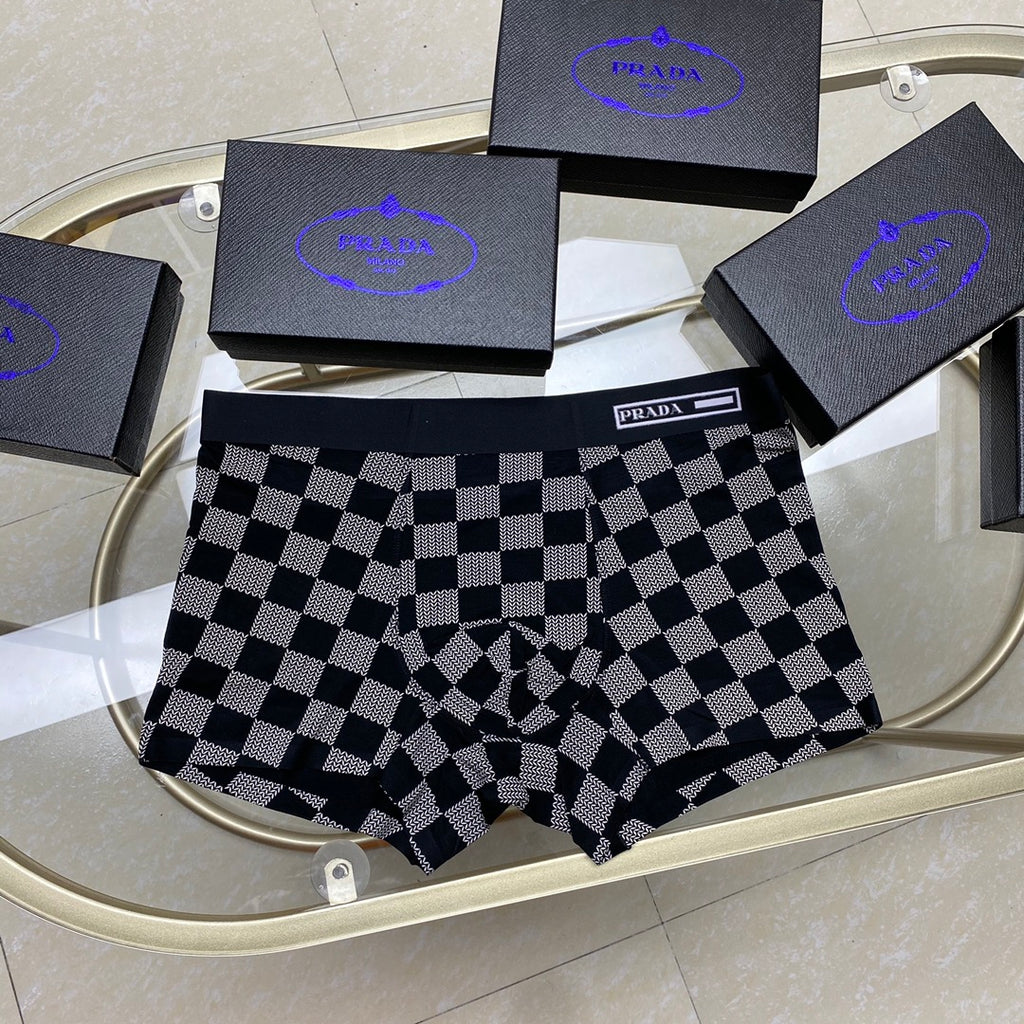 Prada Cotton Clean Logo Waistbands Men's Boxer Briefs - 3-Piece Box