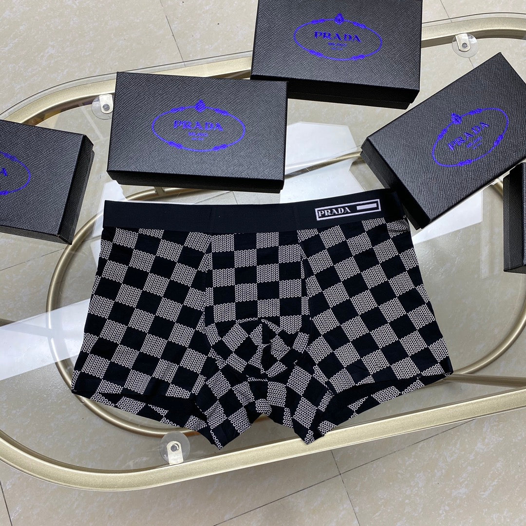 Prada Visible Branded Waistband Or Emblem Details Men's Boxer Briefs - 3-Piece Box