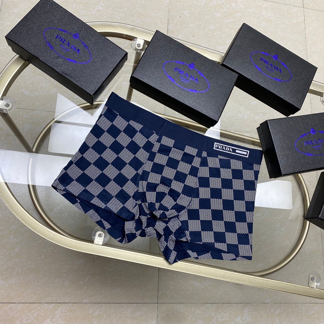 Prada Visible Branded Waistband Or Emblem Details Men's Boxer Briefs - 3-Piece Box