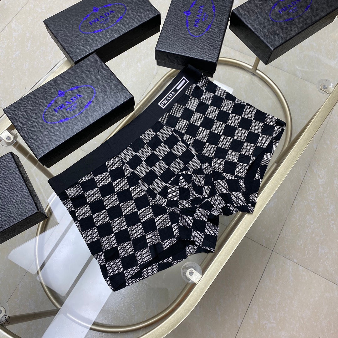 Prada Visible Branded Waistband Or Emblem Details Men's Boxer Briefs - 3-Piece Box