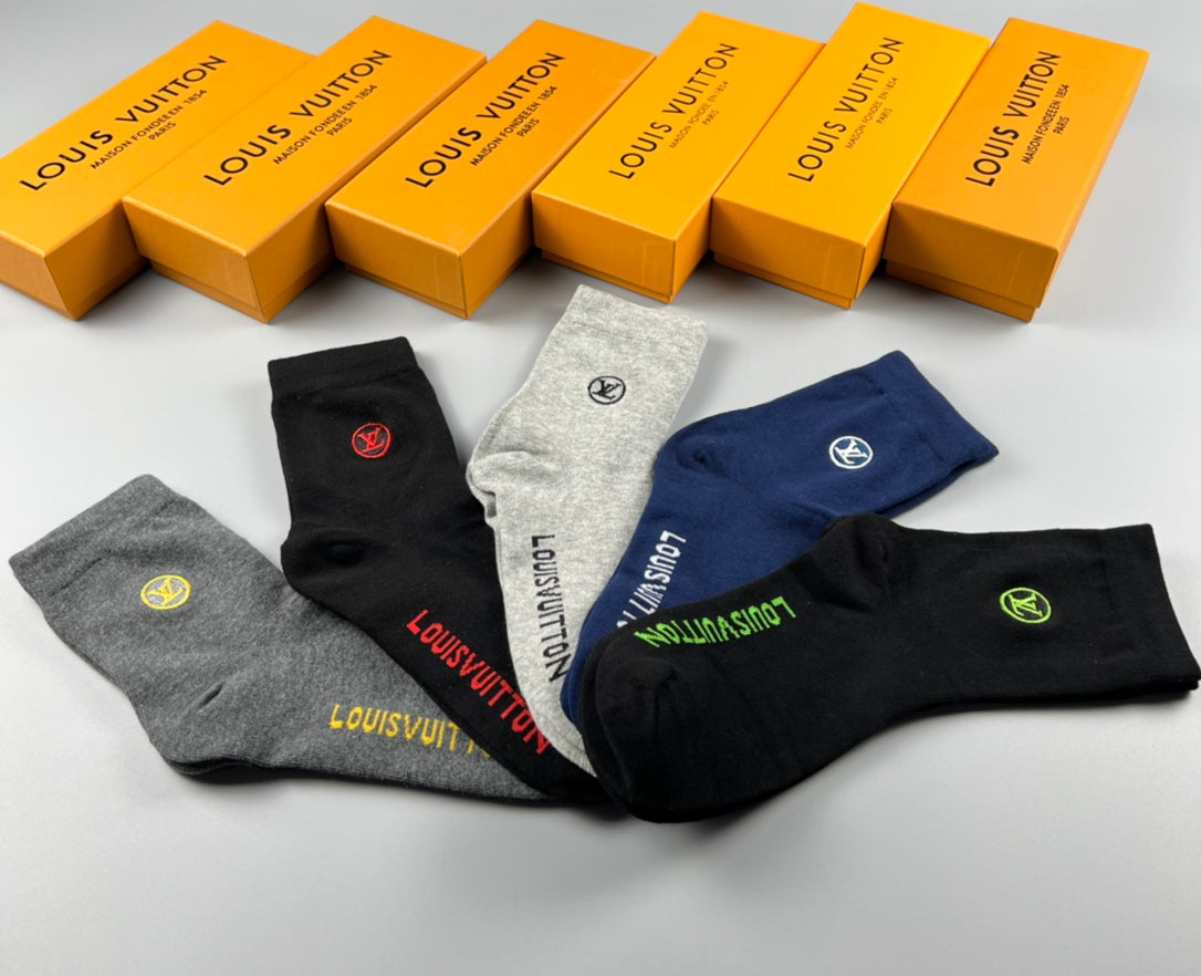 Louis Vuitton Multicolour Ankle Ankle Socks 5-Pair Box Collection