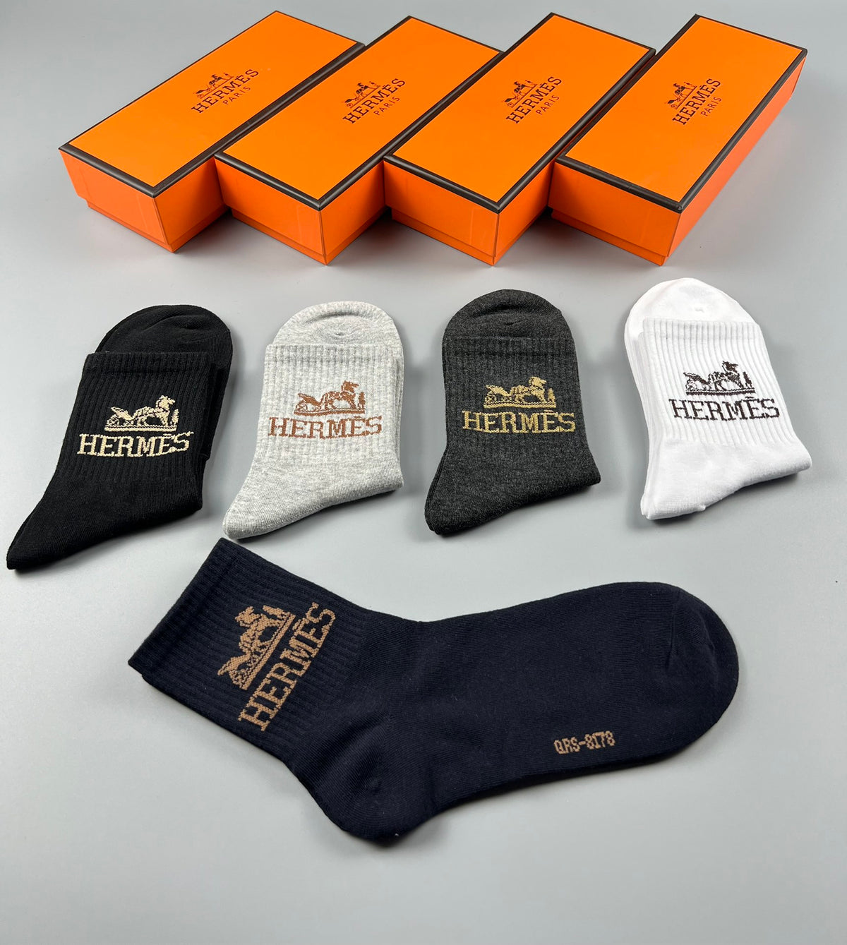 Hermes Cotton Short Socks - 5-Pair Pack