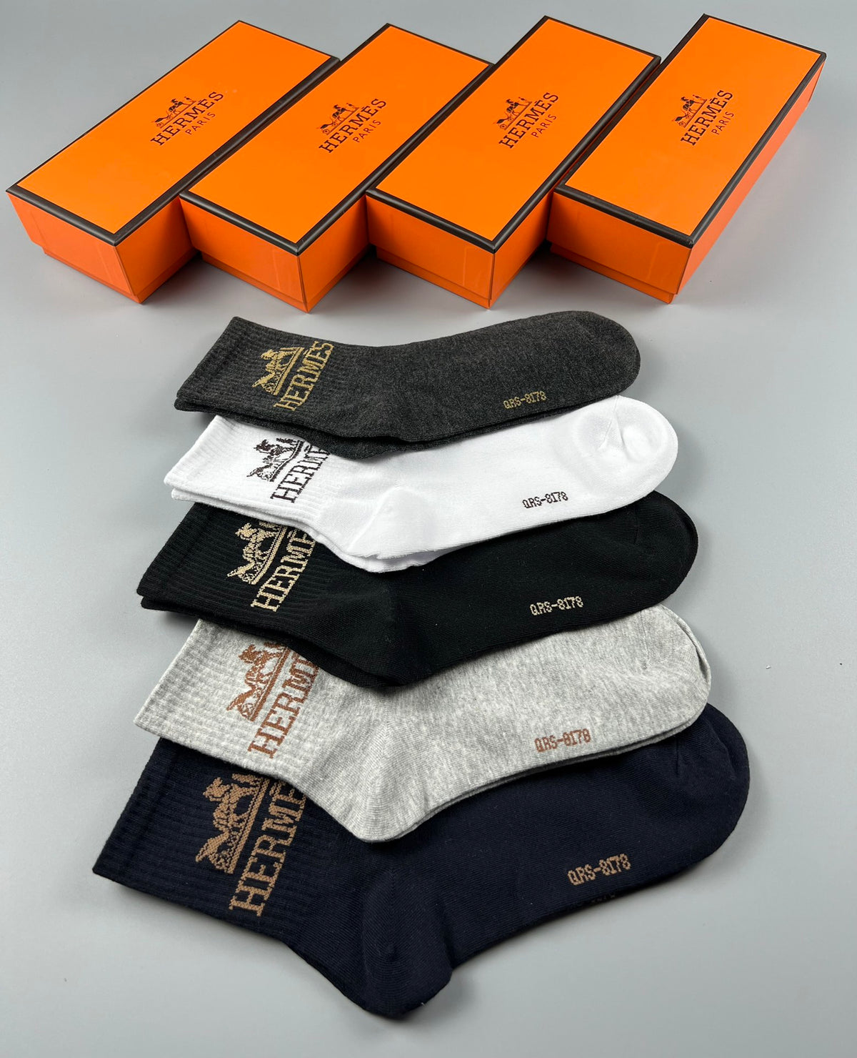 Hermes Cotton Short Socks - 5-Pair Pack