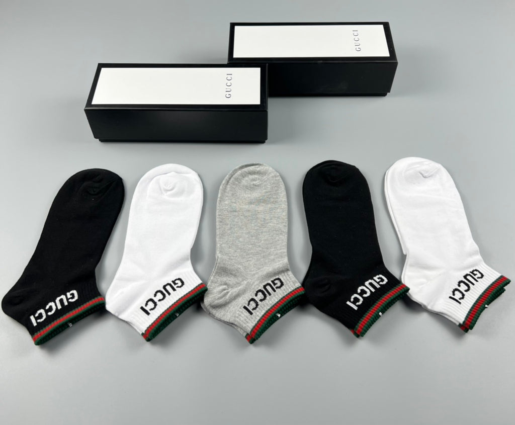 Gucci Minimal Logo Ankle Socks - Box of 5 Pairs