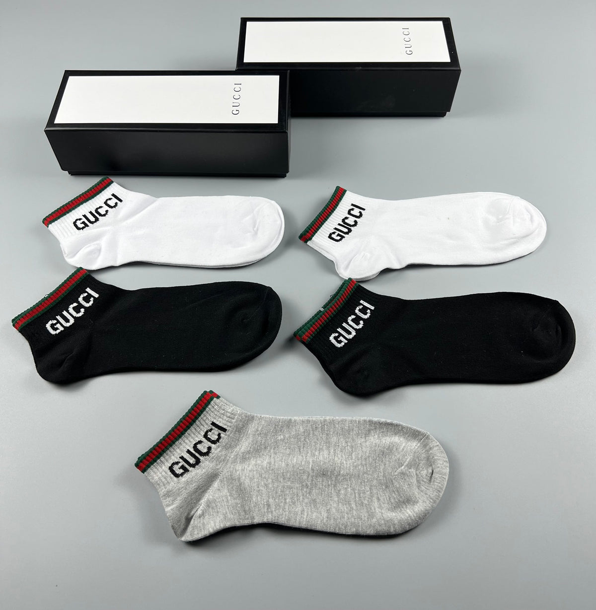 Gucci Cotton Short Socks - 5-Pair Box