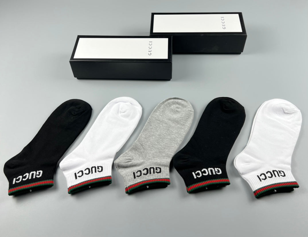 Gucci Cotton Short Socks - 5-Pair Box