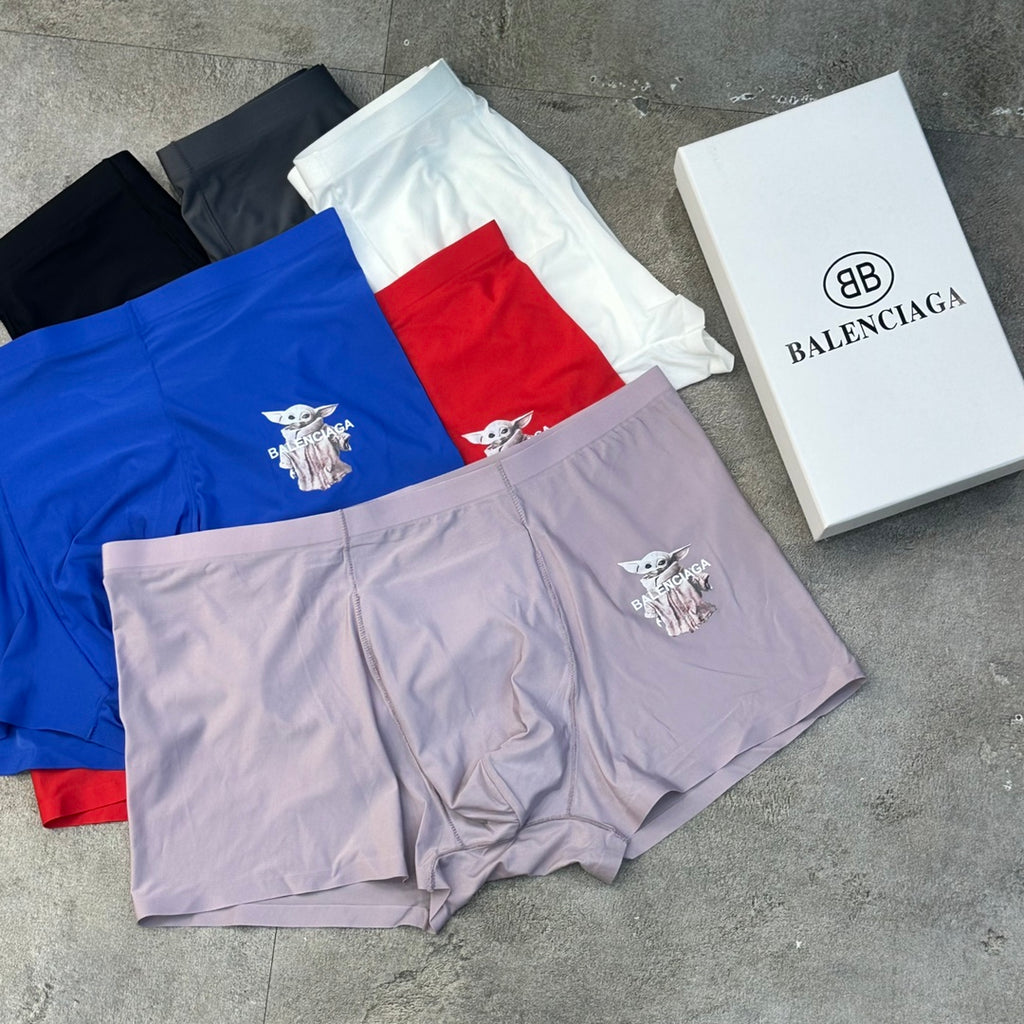 Balenciaga Illustrated Front Graphics Men's Boxer Briefs - 3-Piece Box