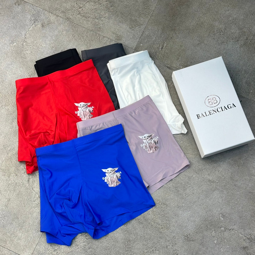 Balenciaga Illustrated Front Graphics Men's Boxer Briefs - 3-Piece Box