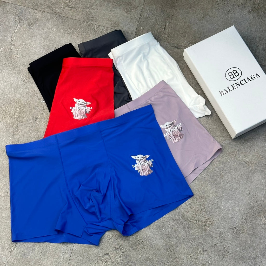 Balenciaga Illustrated Front Graphics Men's Boxer Briefs - 3-Piece Box
