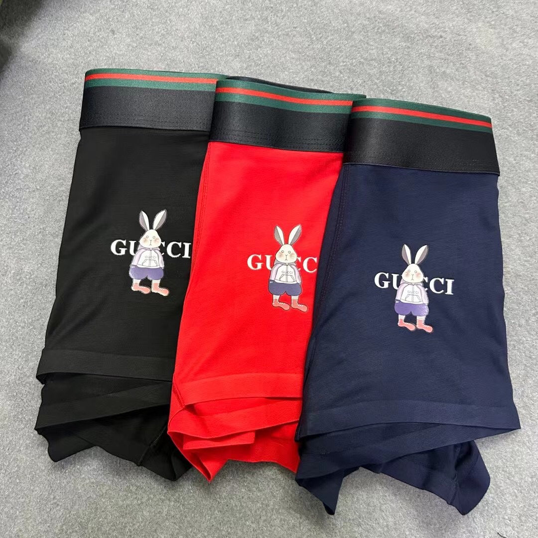 Gucci Contrast Waistbands And Understated Front Branding Men's Boxer Briefs - 3-Piece Box