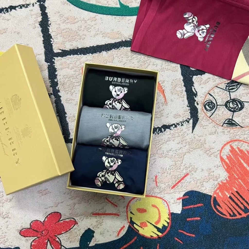 Burberry Horse Graphics And Check-Inspired Waistbands Men's Boxer Briefs - 3-Piece Box