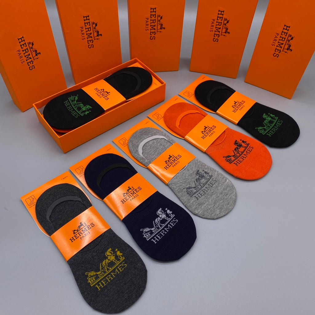 Hermes Horse Graphics No-Show Socks - 5-Pair Set