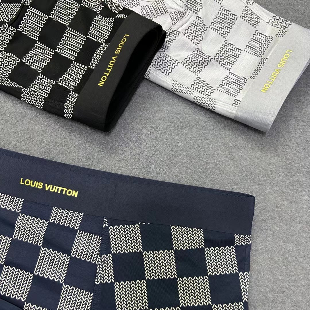 Louis Vuitton Visible Branded Waistband Or Emblem Details Men's Boxer Briefs - 3-Piece Box