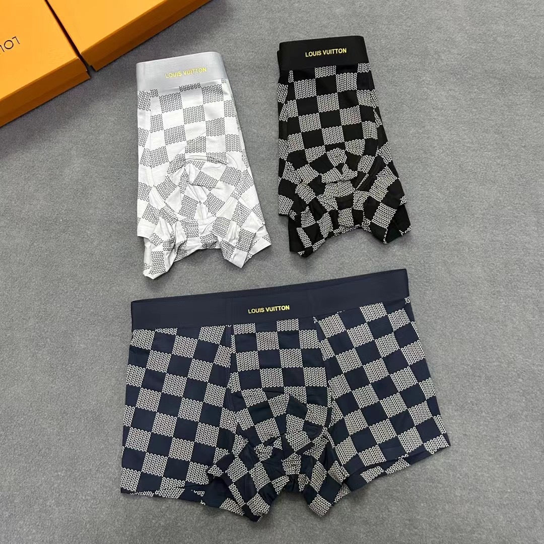 Louis Vuitton Visible Branded Waistband Or Emblem Details Men's Boxer Briefs - 3-Piece Box