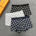 Louis Vuitton Black, White, Navy And Grey Checkerboard Boxer Men's Boxer Briefs - 3-Piece Box
