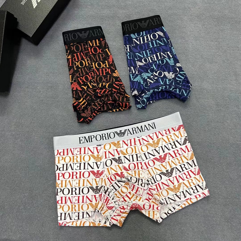 Armani Modal Clean Logo Waistbands Men's Boxer Briefs - 3-Piece Box