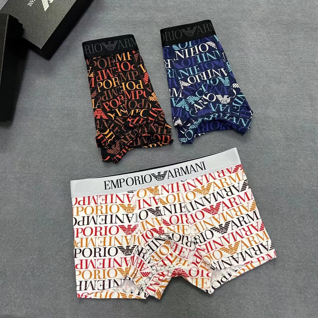 Armani Modal Clean Logo Waistbands Men's Boxer Briefs - 3-Piece Box