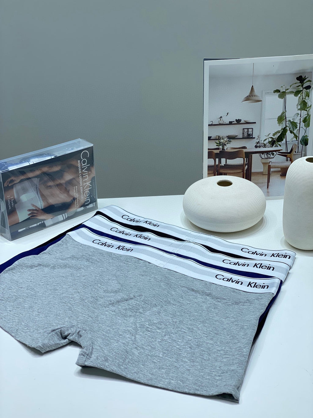 Calvin Klein Long-staple cotton Clean White Waistbands Men's Boxer Briefs - 3-Piece Box