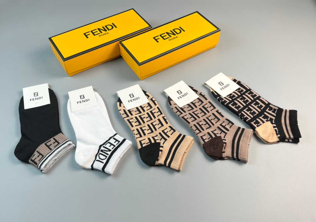 Fendi Short Socks - 5-Pair Set
