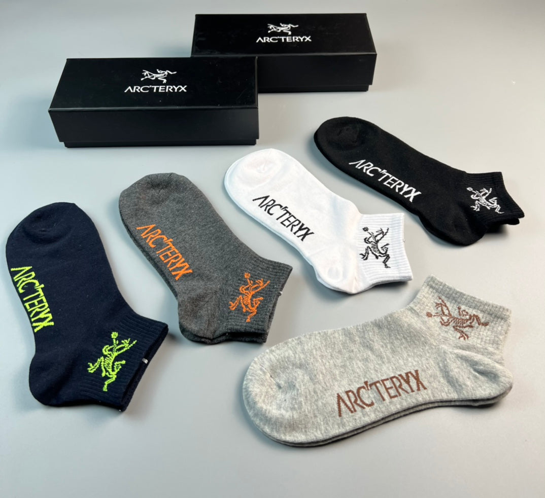 Arc'teryx Colourful Bird And Wordmark Details Crew Socks - 5-Pair Set