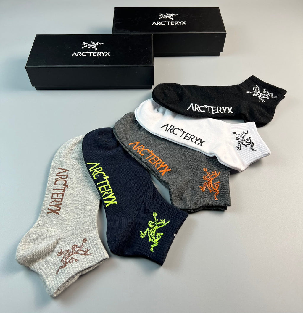 Arc'teryx Colourful Bird And Wordmark Details Ankle Socks - 5-Pair Set