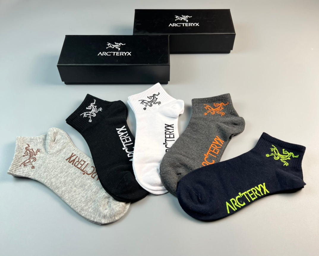 Arc'teryx Colourful Bird And Wordmark Details Crew Socks - 5-Pair Set