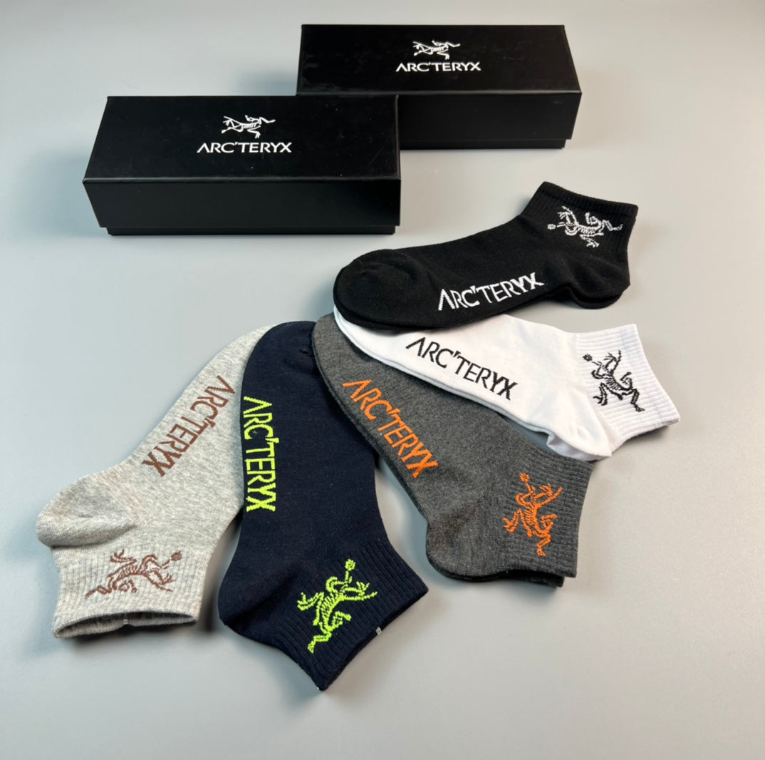 Arc'teryx Colourful Bird And Wordmark Details Crew Socks - 5-Pair Set