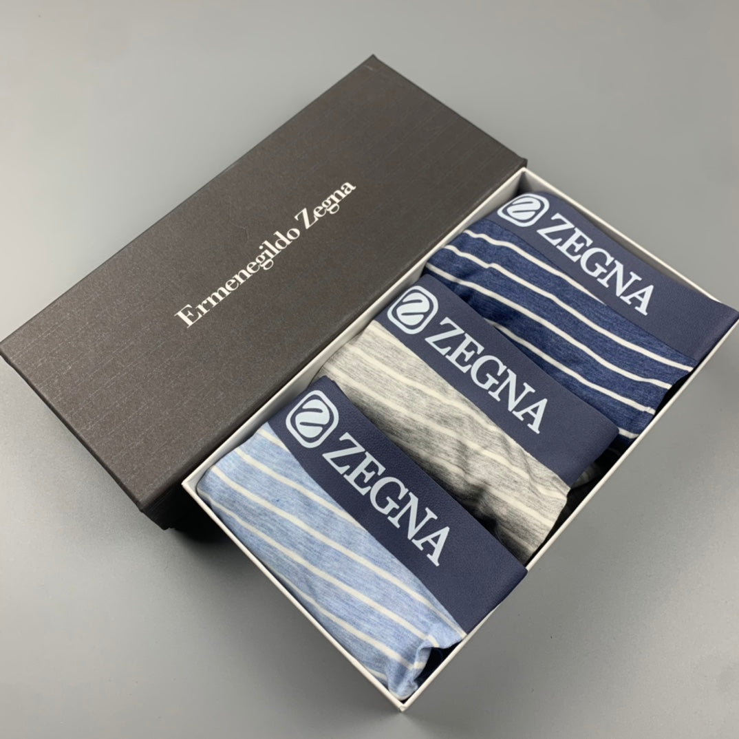 Zegna Clean Logo Waistbands Men's Boxer Briefs - 3-Piece Box
