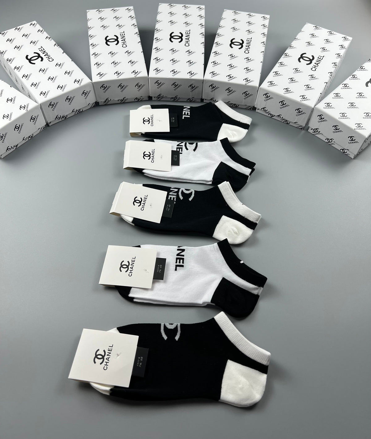 Chanel Cotton Short Socks - 5-Pair Pack