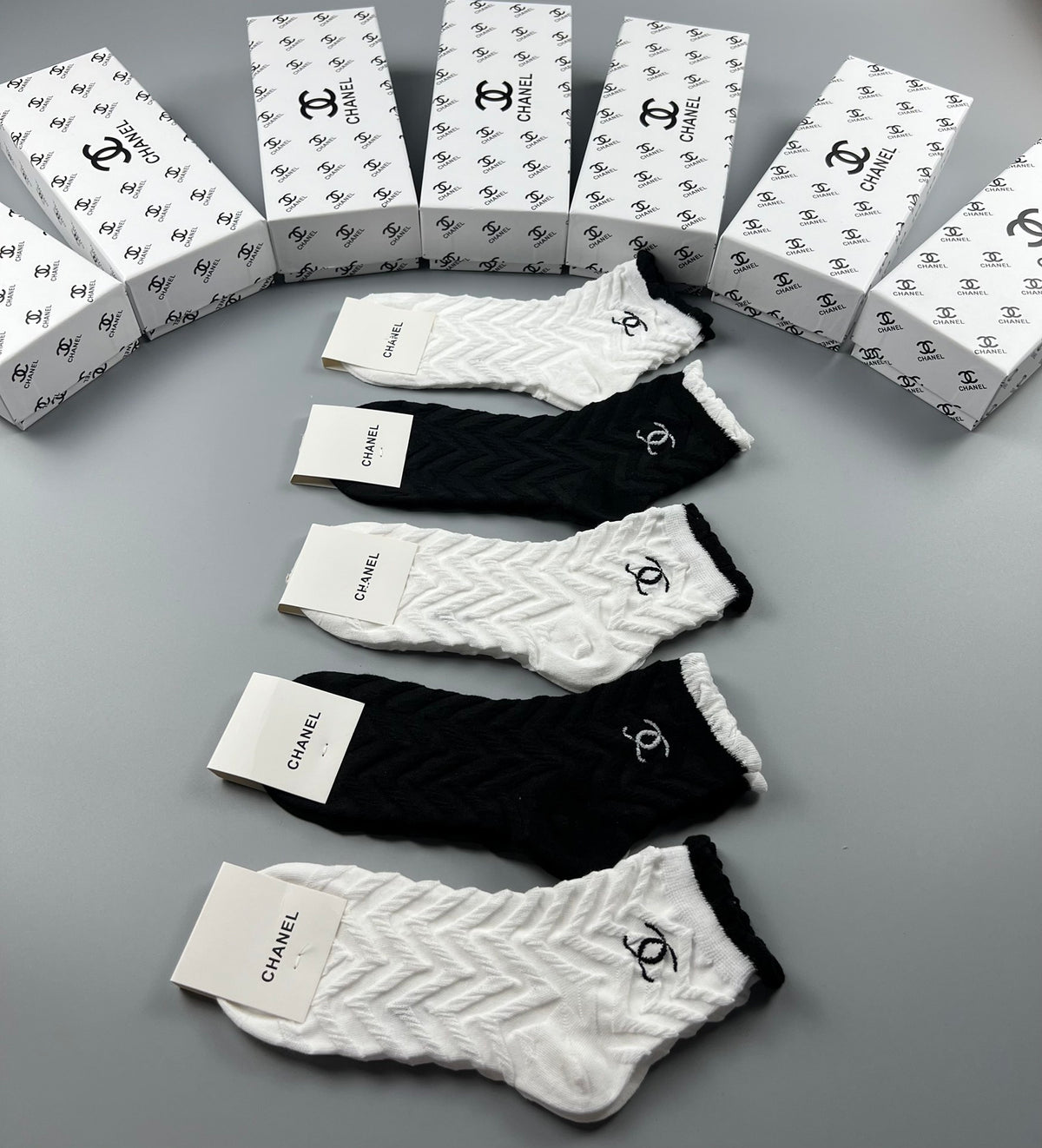 Chanel Cotton Crew Socks - 5-Pair Pack