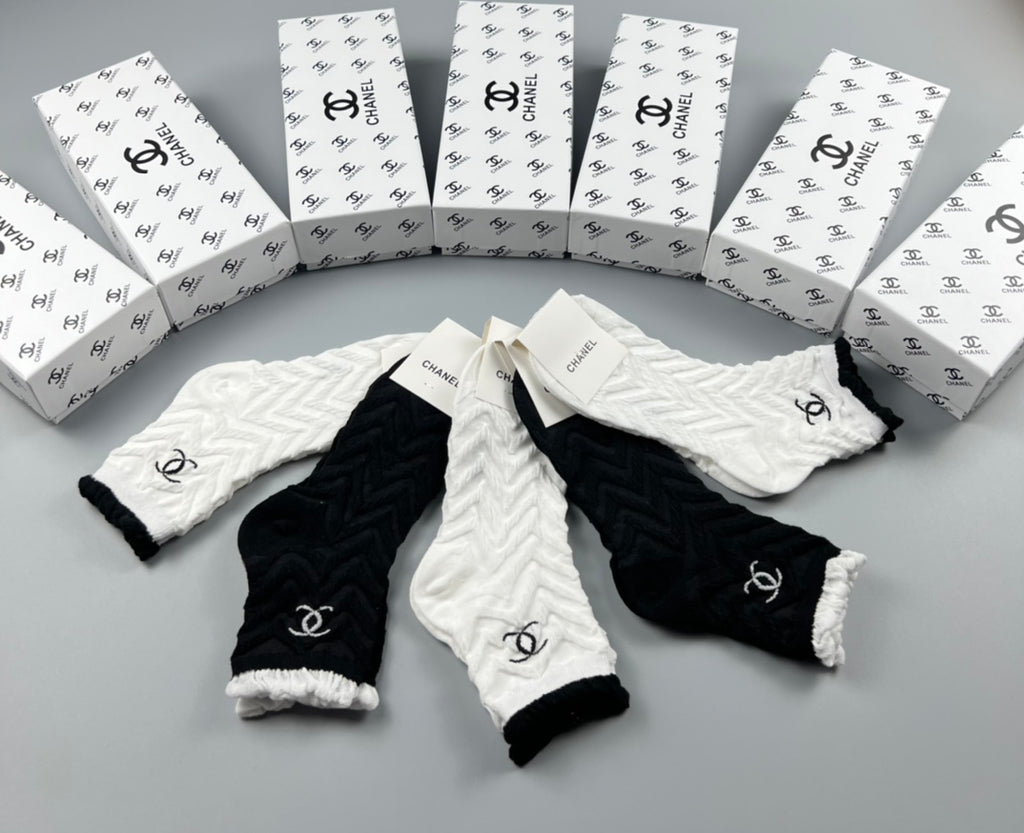 Chanel Cotton Crew Socks - 5-Pair Pack