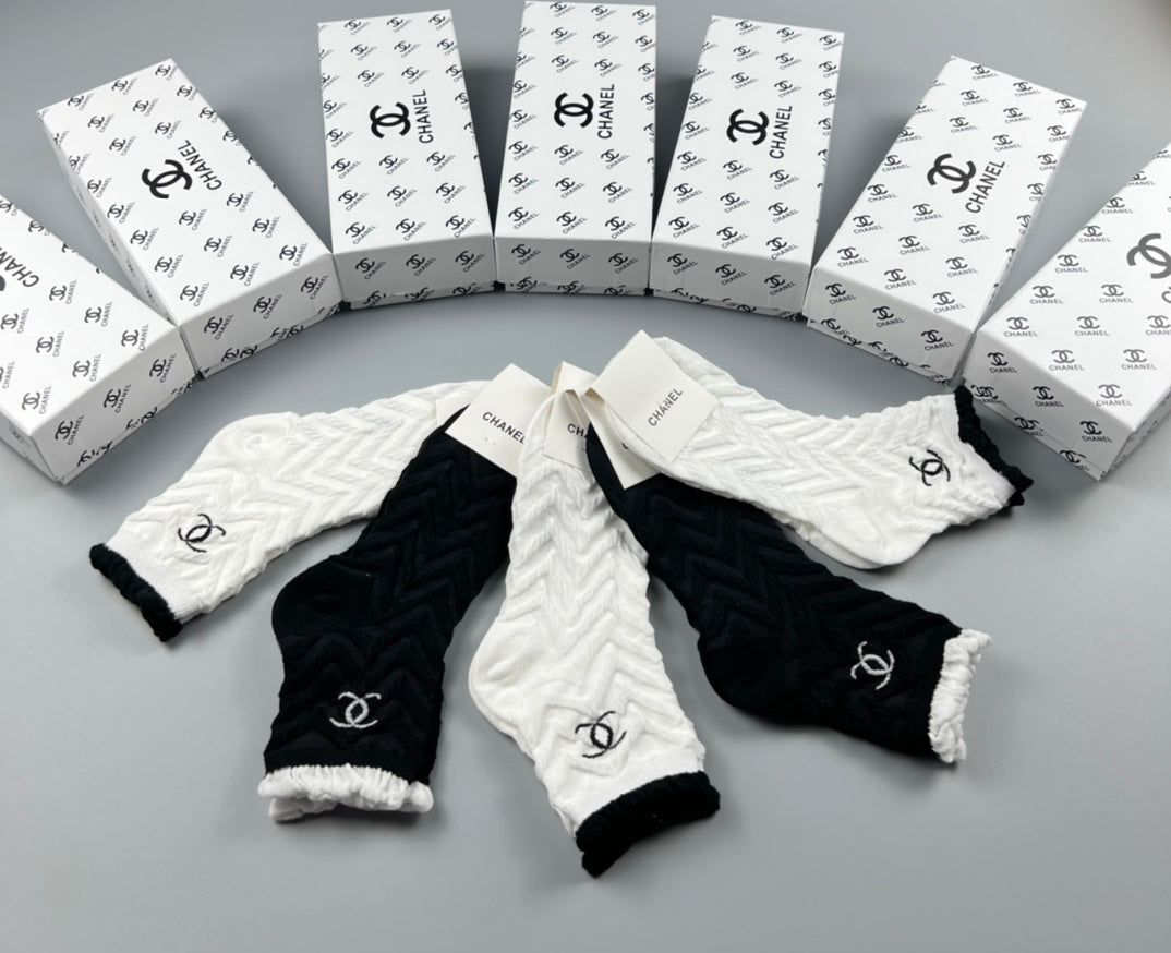 Chanel Cotton Crew Socks - 5-Pair Pack