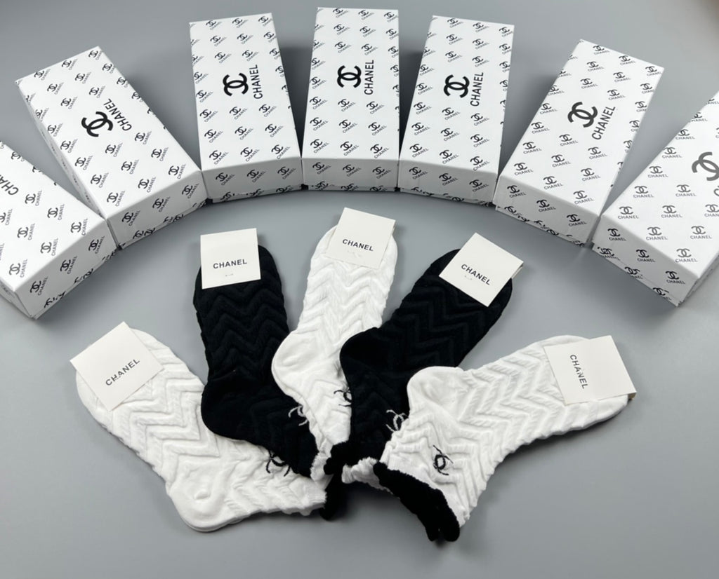 Chanel Cotton Short Socks - 5-Pair Pack