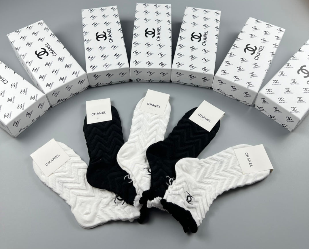 Chanel Cotton Short Socks - 5-Pair Pack